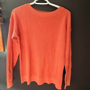 L.L. Bean Women's Coral Crewneck Waffle Knit Sweater